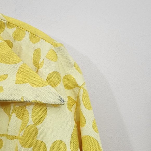 Ruth Clarage 1960s Vintage hand painted yellow floral long sleeve belted dress - Picture 12 of 13